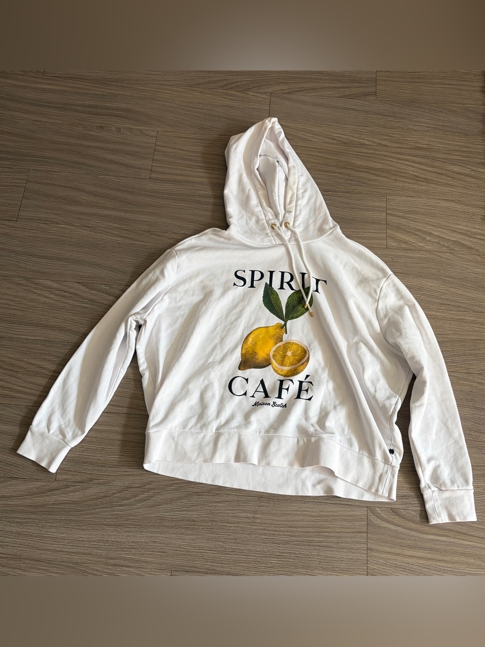 Scotch & Soda White Lemon Graphic Crewneck Hoodie